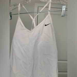 White vneck Nike tank